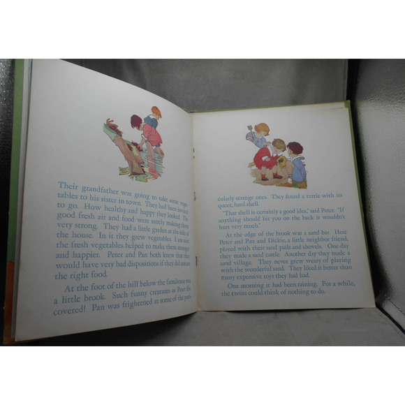 Playtime for the Peter-Pan Twins Antique Children's Book 1923 W679 Whitman Pub. - Picture 7 of 8